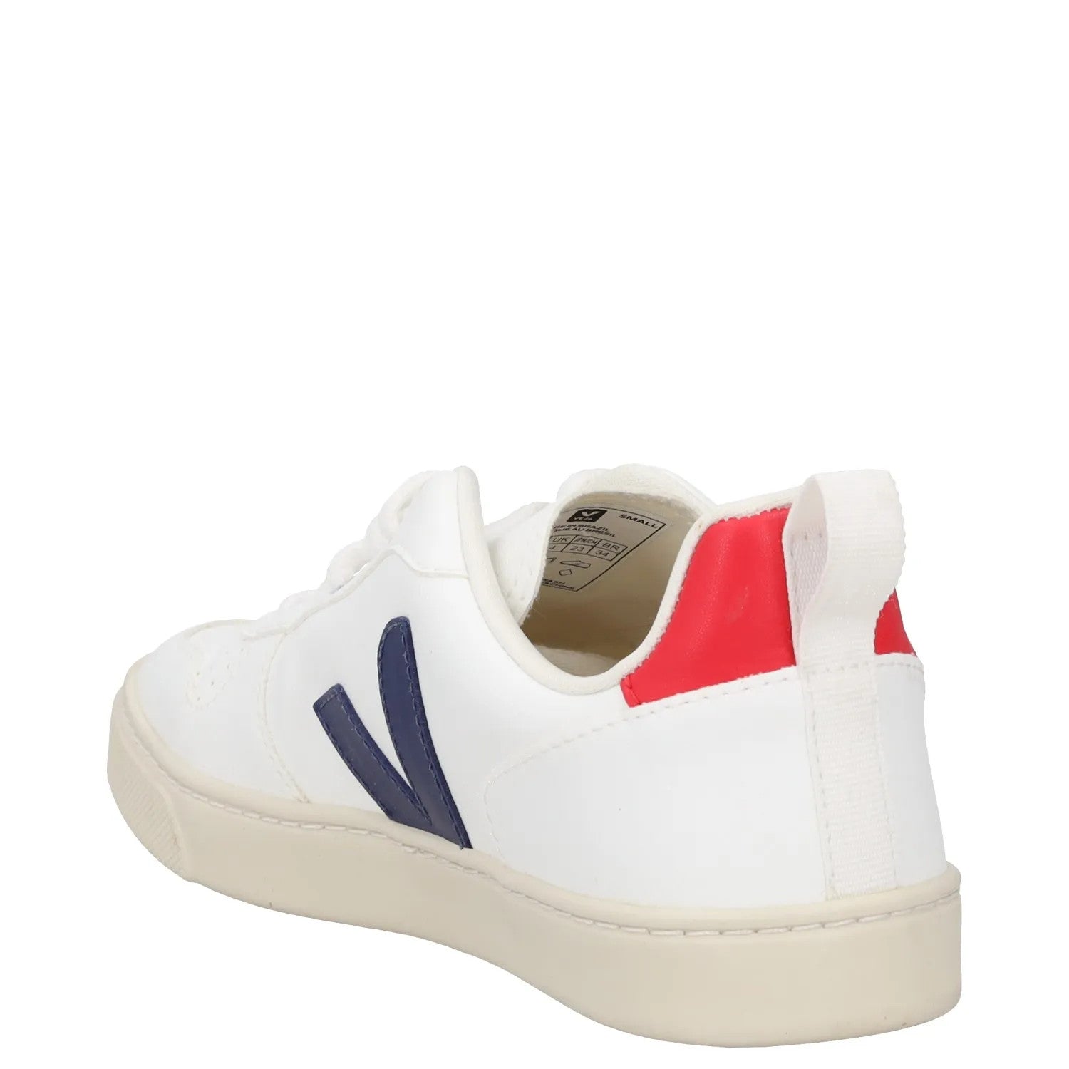 VEJA Womens Trainers White Leather Low Top Lace Up Red Blue Upper UK 4 RRP 140 — View 5