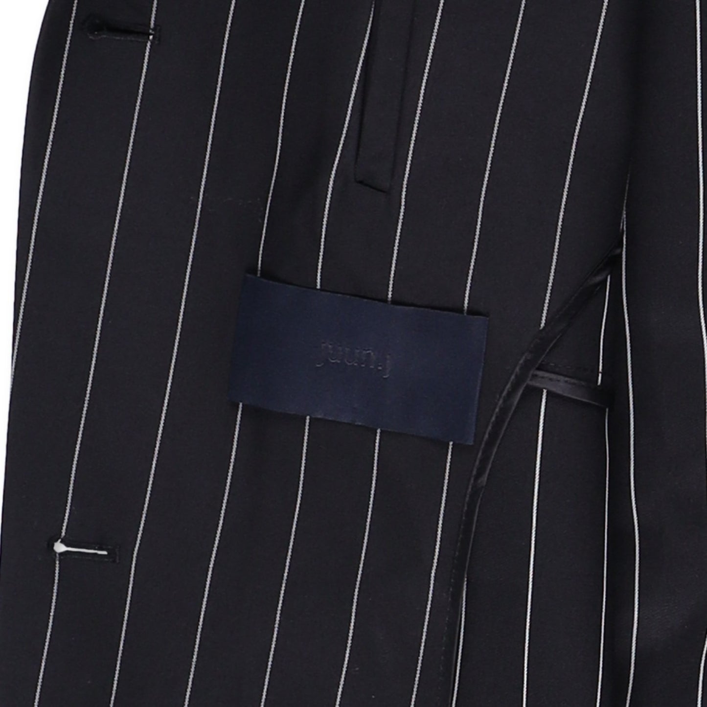 JUUN-J Unisex Striped Pinstripe Long Coat Wool Size 36 RRP1200 — View 9