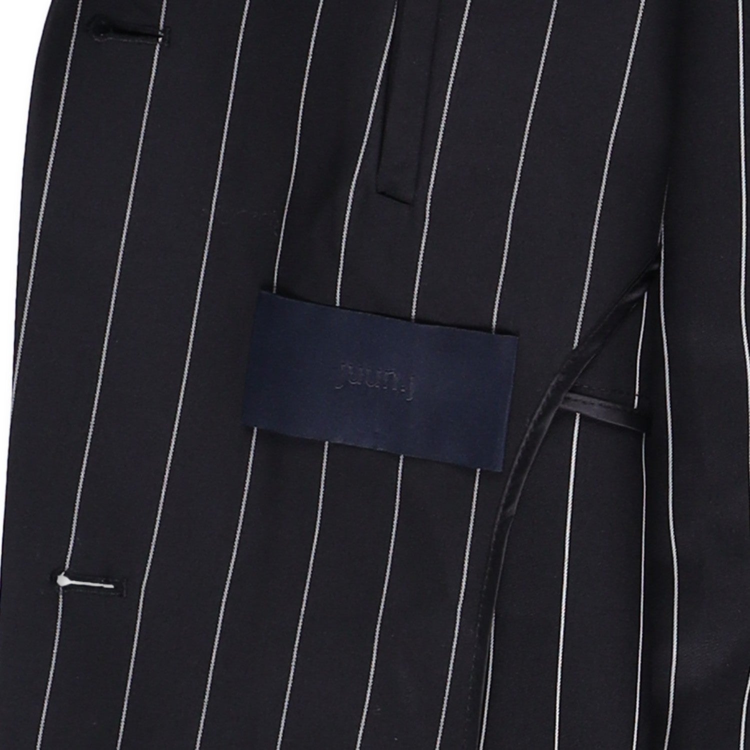 JUUN-J Unisex Striped Pinstripe Long Coat Wool Size 36 RRP1200 — View 9
