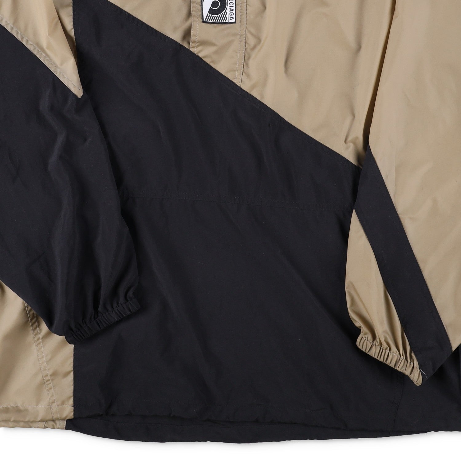 BALENCIAGA 80's Windbreaker Nylon Quarter Zip Mens Tan Size 46 RRP1200 — View 3