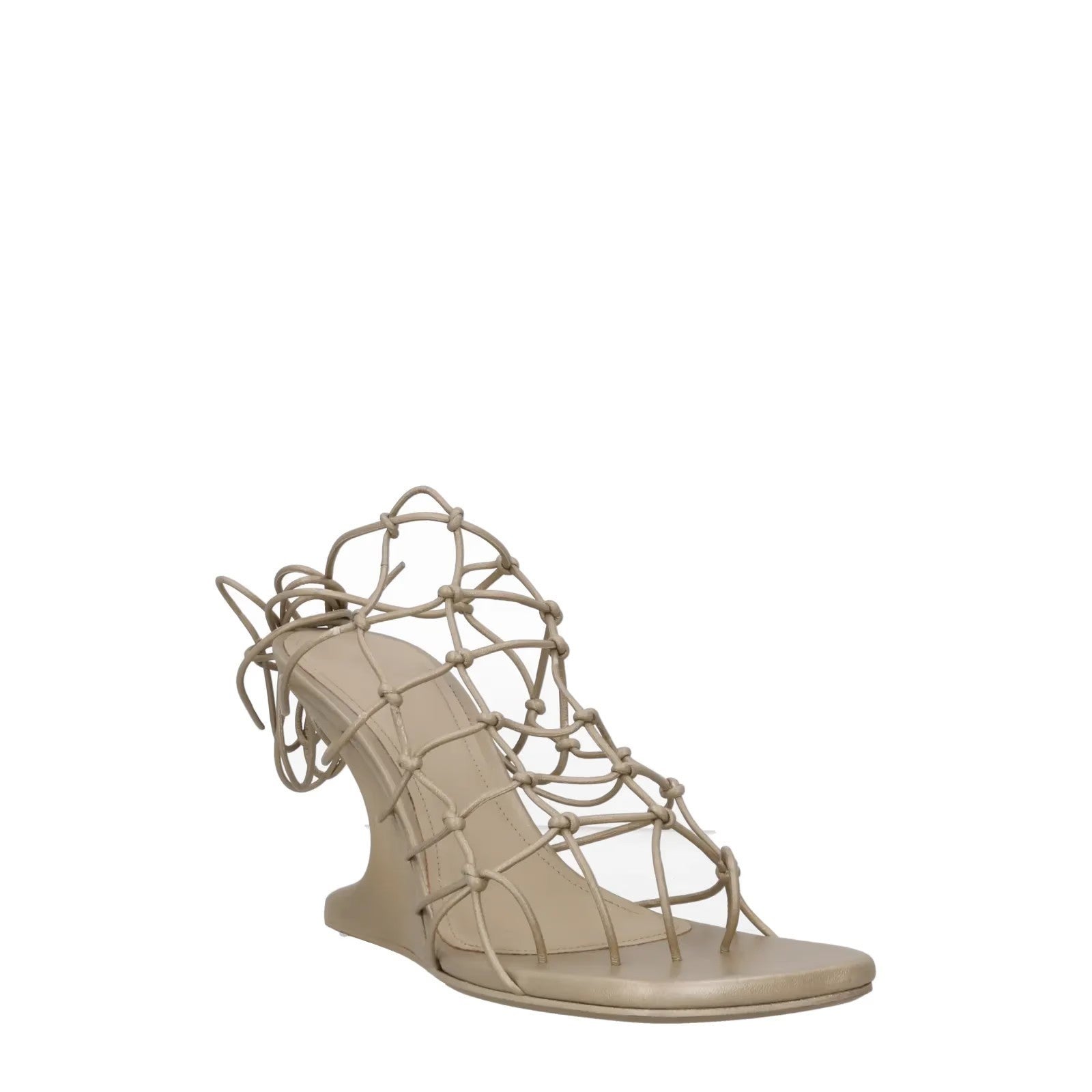 RICK OWENS Womens Sandali Mid Heel Sandal Brown Calf Leather UK7 RRP 1113 — View 2