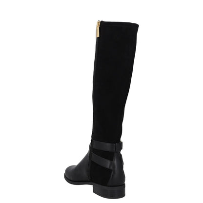 MICHAEL KORS Womens Knee High Boots Black Leather Gold Detail UK 2 RRP 150 — View 5