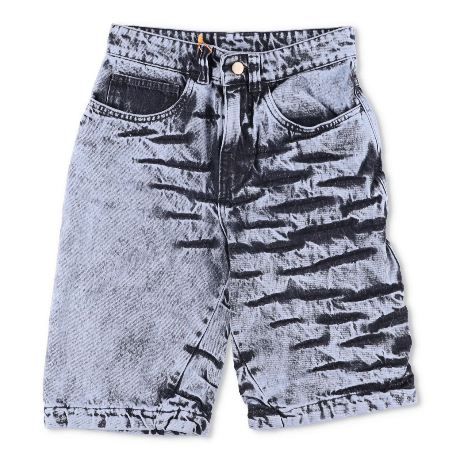 MASHA POPOVA Womens Black Denim Knee Length Boyfriend Shorts Acid Wash 23 RRP365