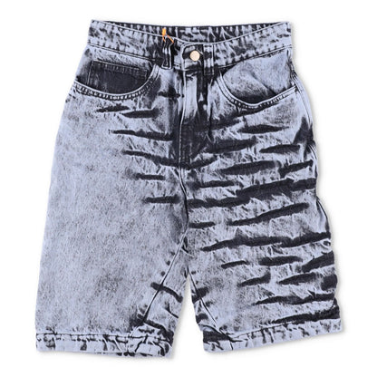 MASHA POPOVA Womens Black Denim Knee Length Boyfriend Shorts Acid Wash 23 RRP365