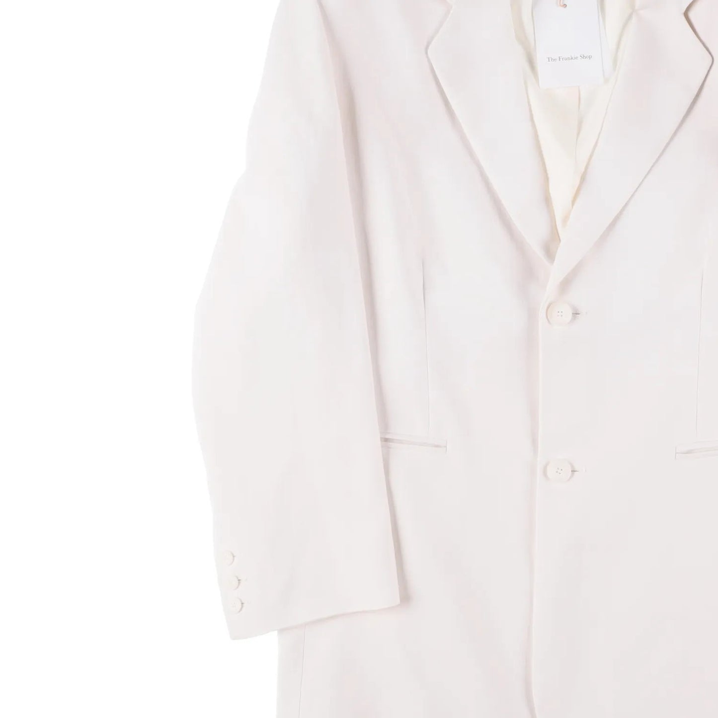 FRANKIE SHOP Womens Aiden Single Breasted Blazer Linen White Size S RRP 350 — View 4