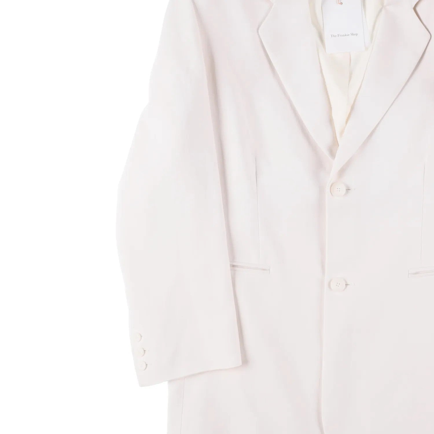 FRANKIE SHOP Womens Aiden Single Breasted Blazer Linen White Size S RRP 350 — View 4