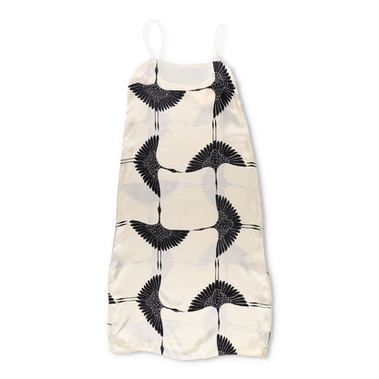 KHAITE Womens Strappy Crane Print Midi Dress Multicoloured Sleeveless 8 RRP 1130