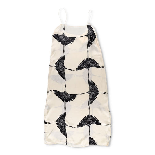 KHAITE Womens Strappy Crane Print Midi Dress Multicoloured Sleeveless 8 RRP 1130
