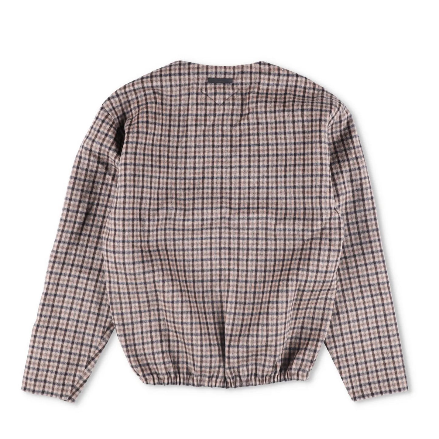 PRADA Womens Blouse V-Neck Long Sleece Check Pattern Brown Size 40 RRP 2830 — View 5