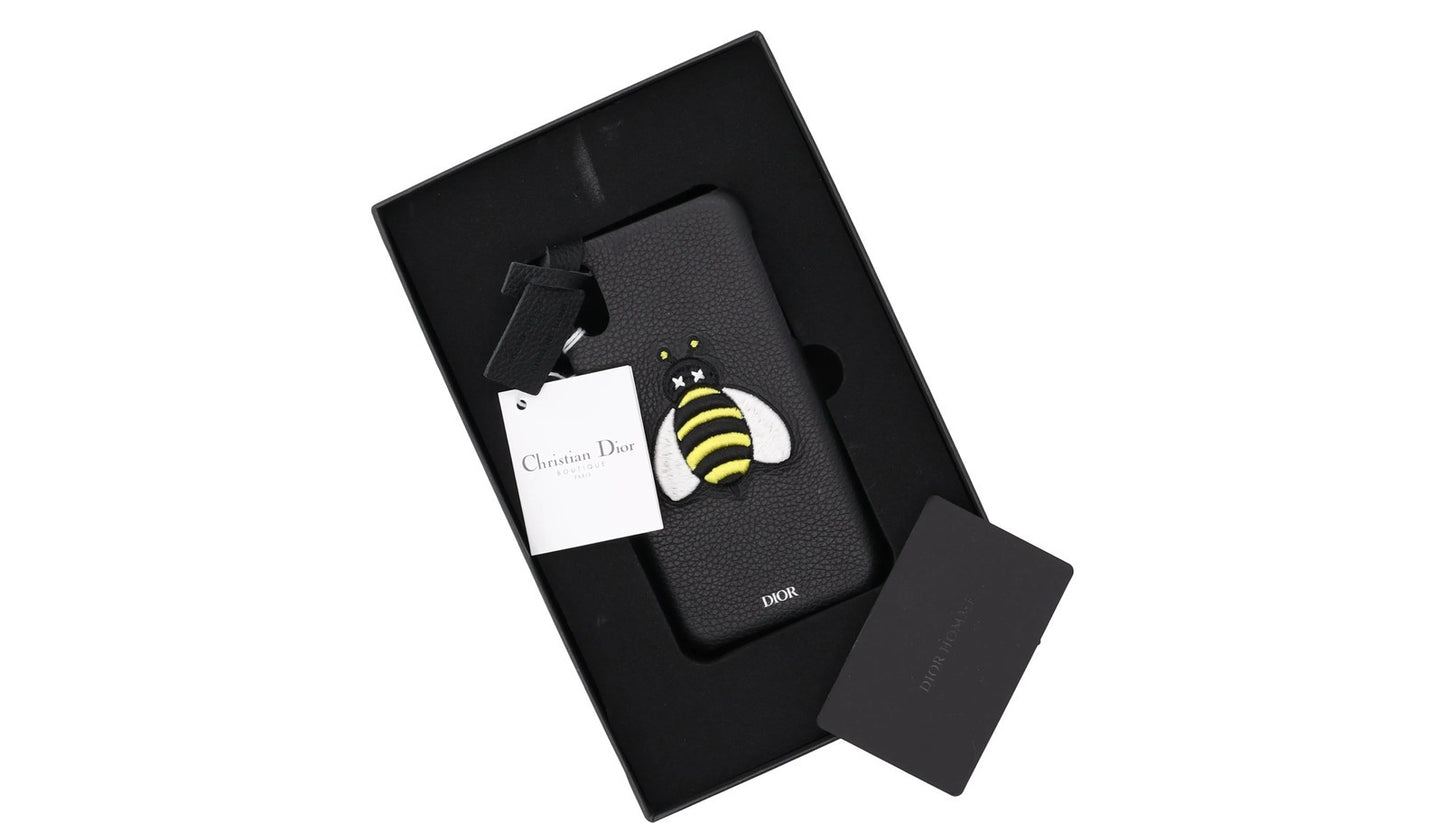 DIOR Bee Hard Phone Case Fits Apple iPhone X Black White Yellow RRP 310 — View 5