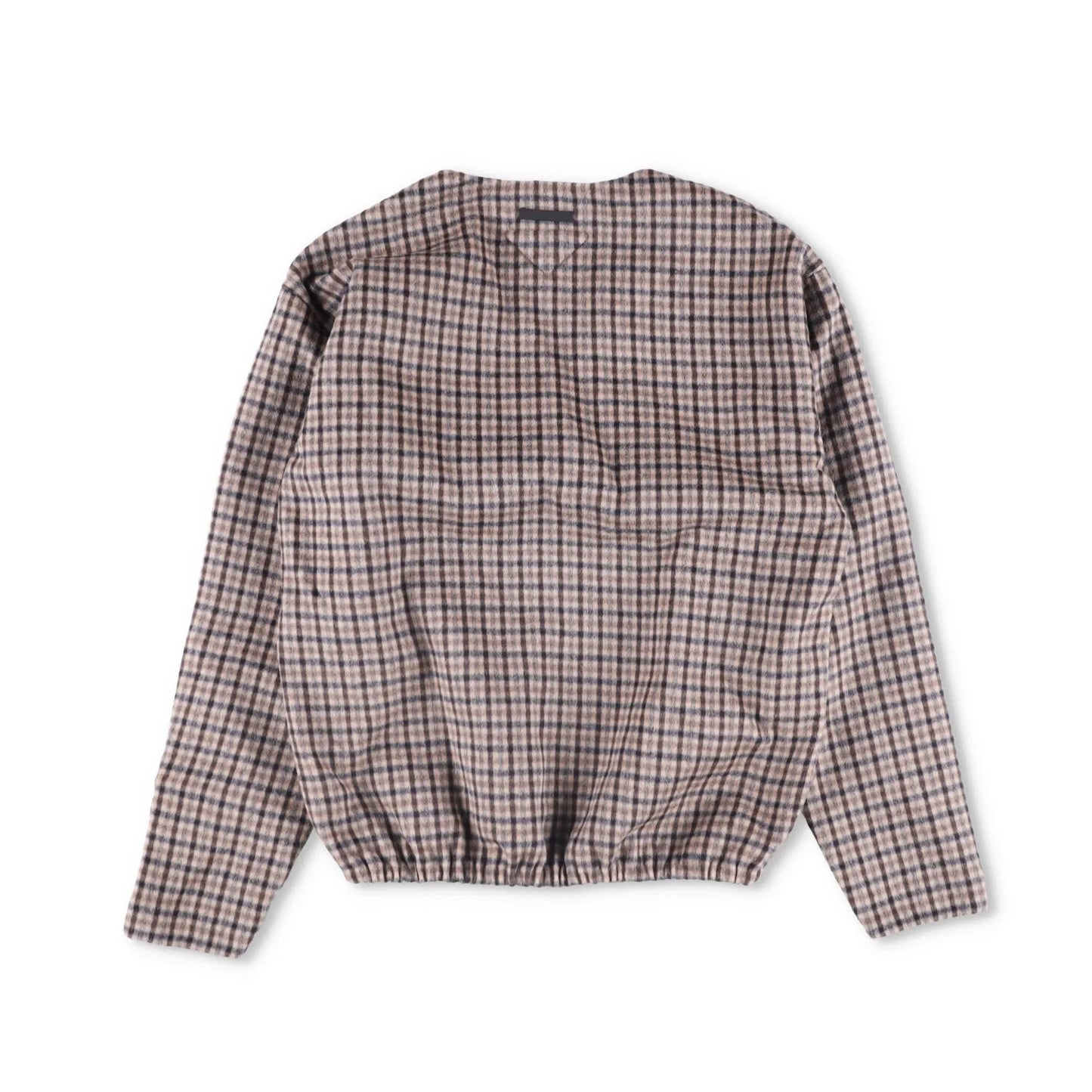 PRADA Womens Blouse V-Neck Long Sleece Check Pattern Brown Size 44 RRP 2830 — View 5