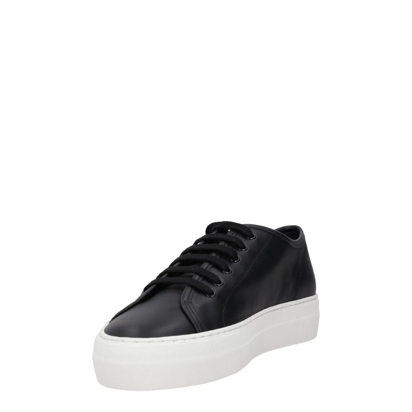 COMMON PROJECTS Womens Trainers Black Leather White Sole Low Top UK 3 RRP 435 — View 3