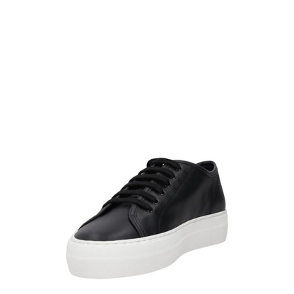 COMMON PROJECTS Womens Trainers Black Leather White Sole Low Top UK 3 RRP 435 — View 3