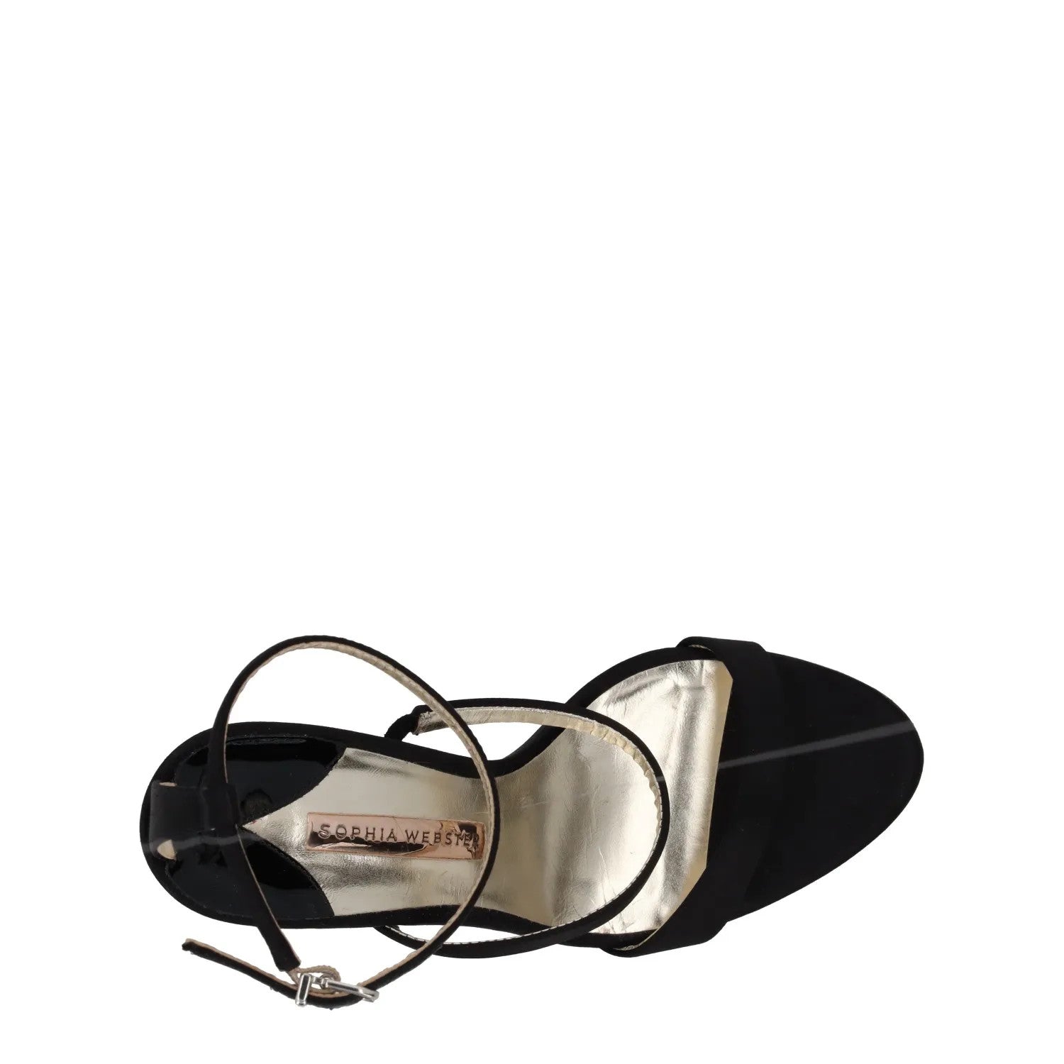 SOPHIA WEBSTER Rosalind Crystal Sandal Black Fabric Leather High Heel UK8 RRP500 — View 7