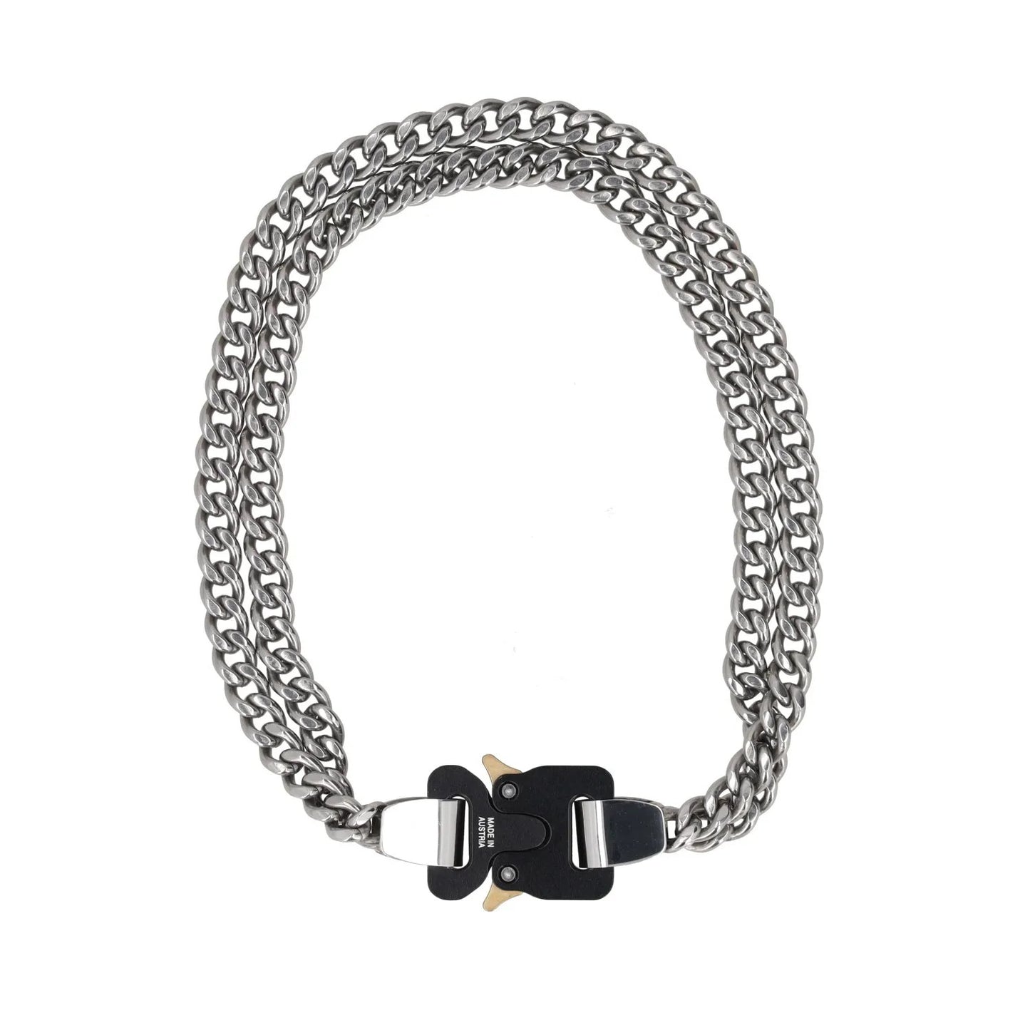 1017 ALYX 9SM Women Chain Necklace Grey Metal Stainless Steel Turn Lock S RRP400 — View 6