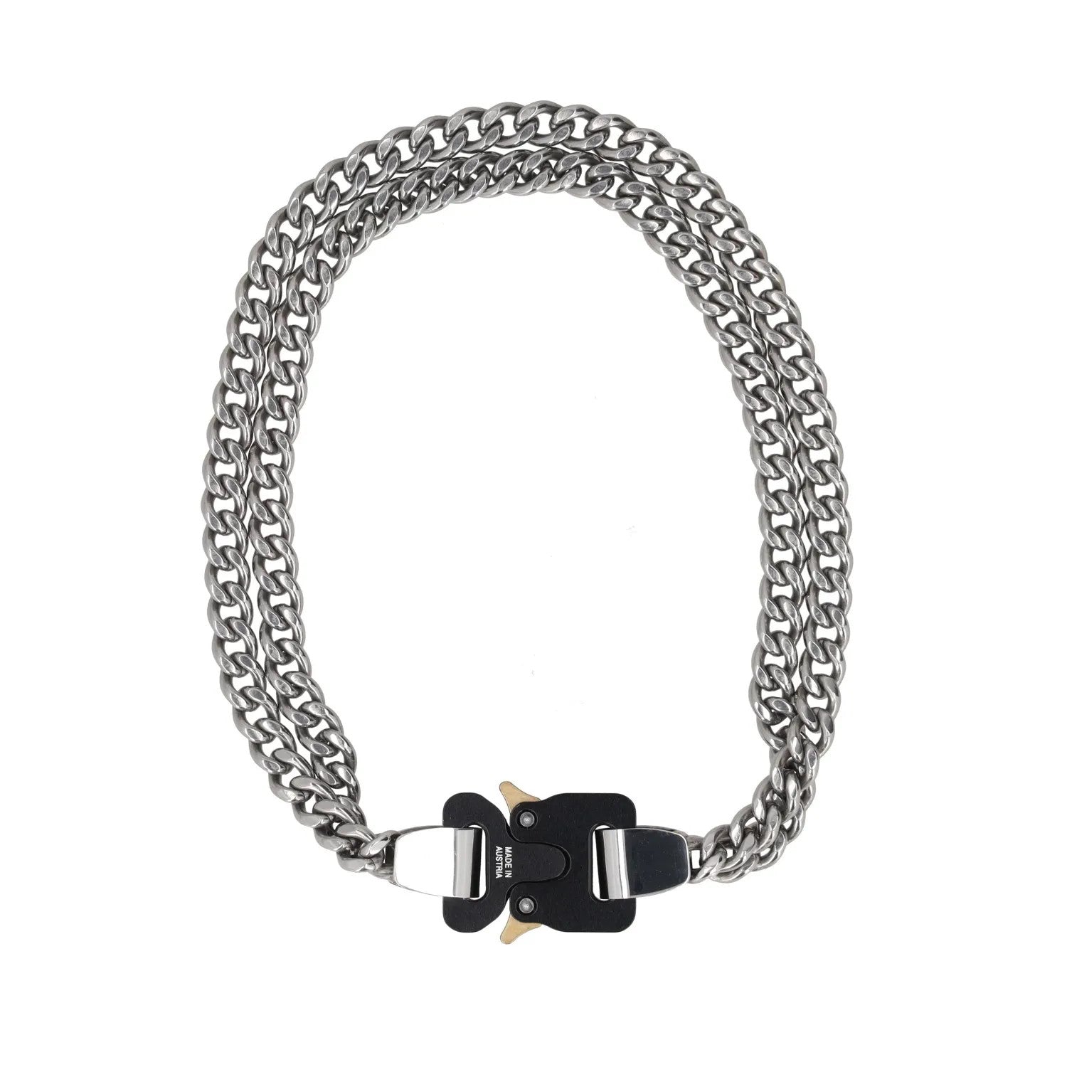 1017 ALYX 9SM Women Chain Necklace Grey Metal Stainless Steel Turn Lock S RRP400 — View 6