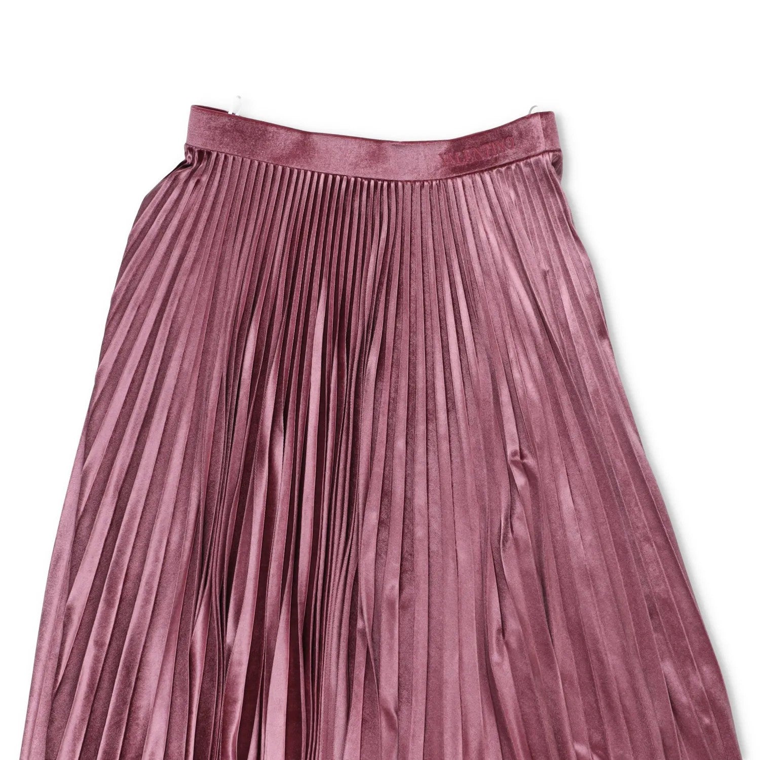 VALENTINO Womens Midi Skirt Satin Pleated Pink Shiny Polyester Blend XL RRP 1450 — View 3