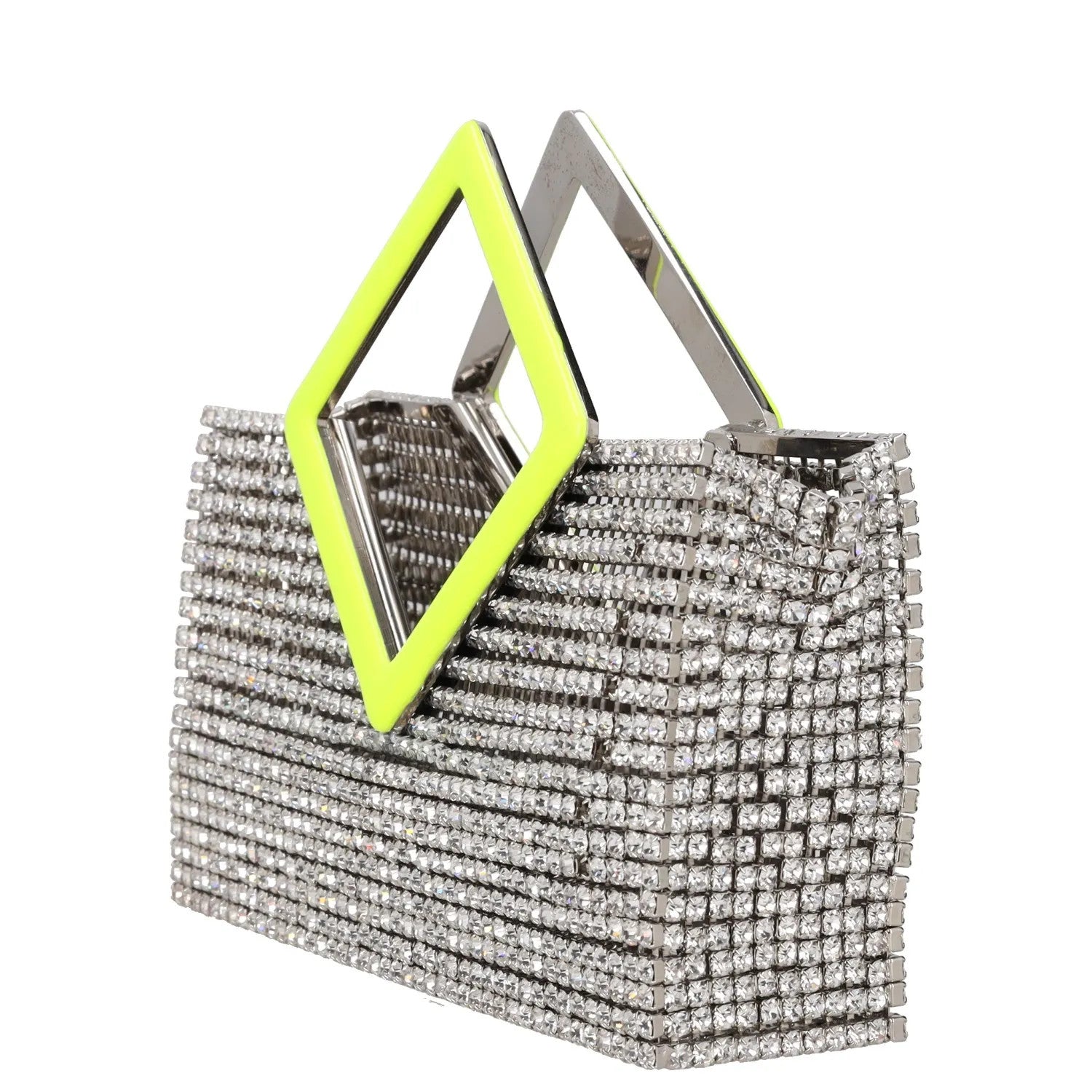 L'ALINGI Womens Clutch Handbag Silver Yellow Metal Rhinestones S RRP 700 — View 5