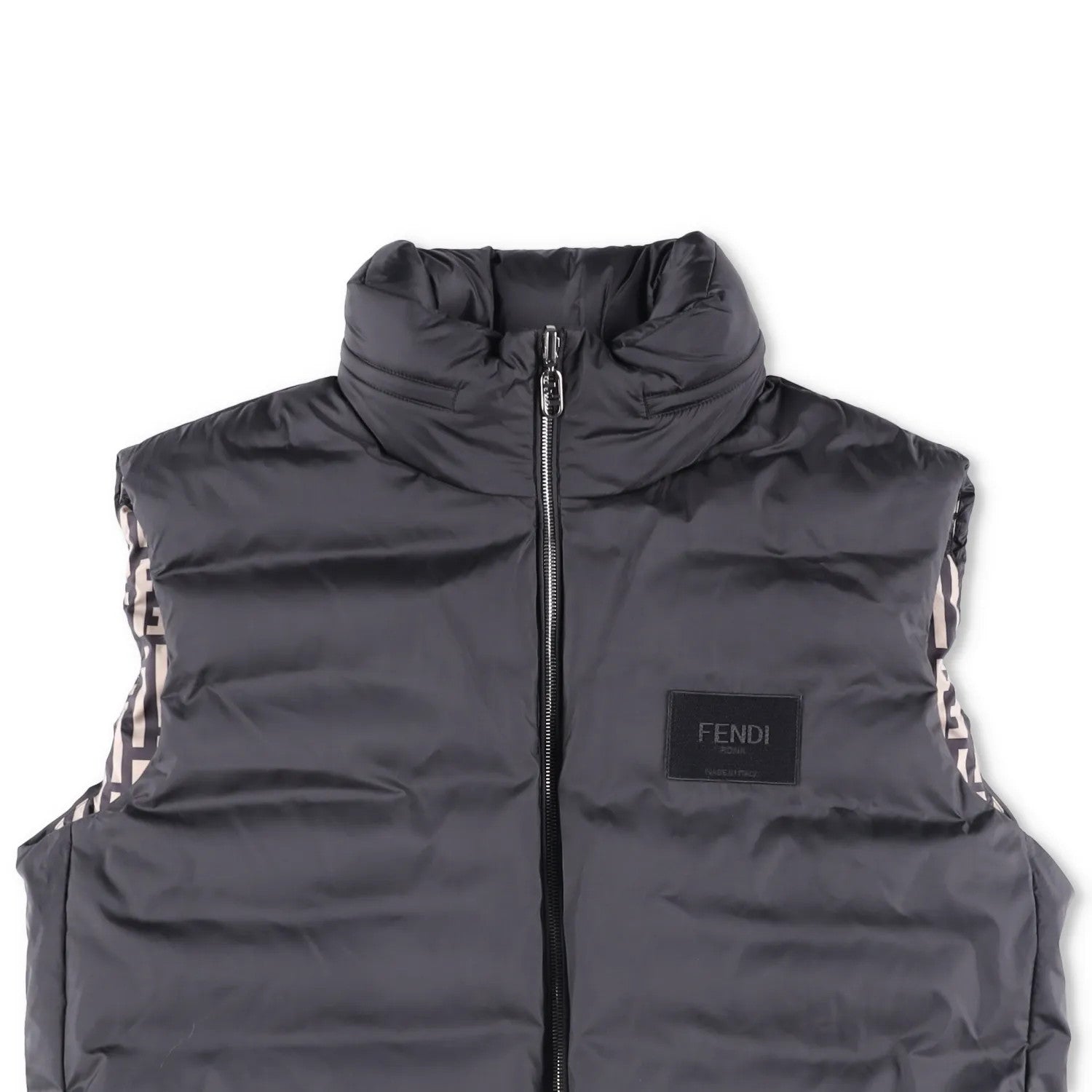 FENDI Mens Puffed Gillet Rev Pad Waistcoat Black Sleeveless Size 46 RRP 1850 — View 2