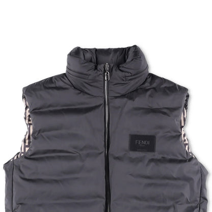 FENDI Mens Puffed Gillet Rev Pad Waistcoat Black Sleeveless Size 46 RRP 1850 — View 2