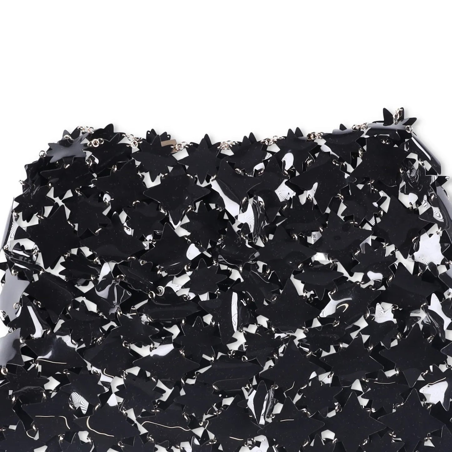 PACO RABANNE Womens Skirt Black Skirt PVC Stars Hook Eye Closure Size 38 RRP1300 — View 3