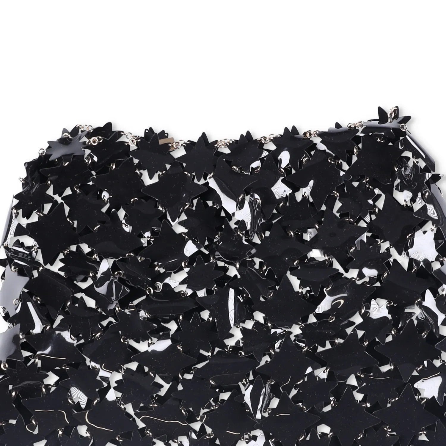 PACO RABANNE Womens Skirt Black Skirt PVC Stars Hook Eye Closure Size 38 RRP1300 — View 3