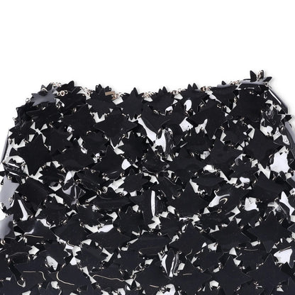 PACO RABANNE Womens Skirt Black Skirt PVC Stars Hook Eye Closure Size 38 RRP1300 — View 3