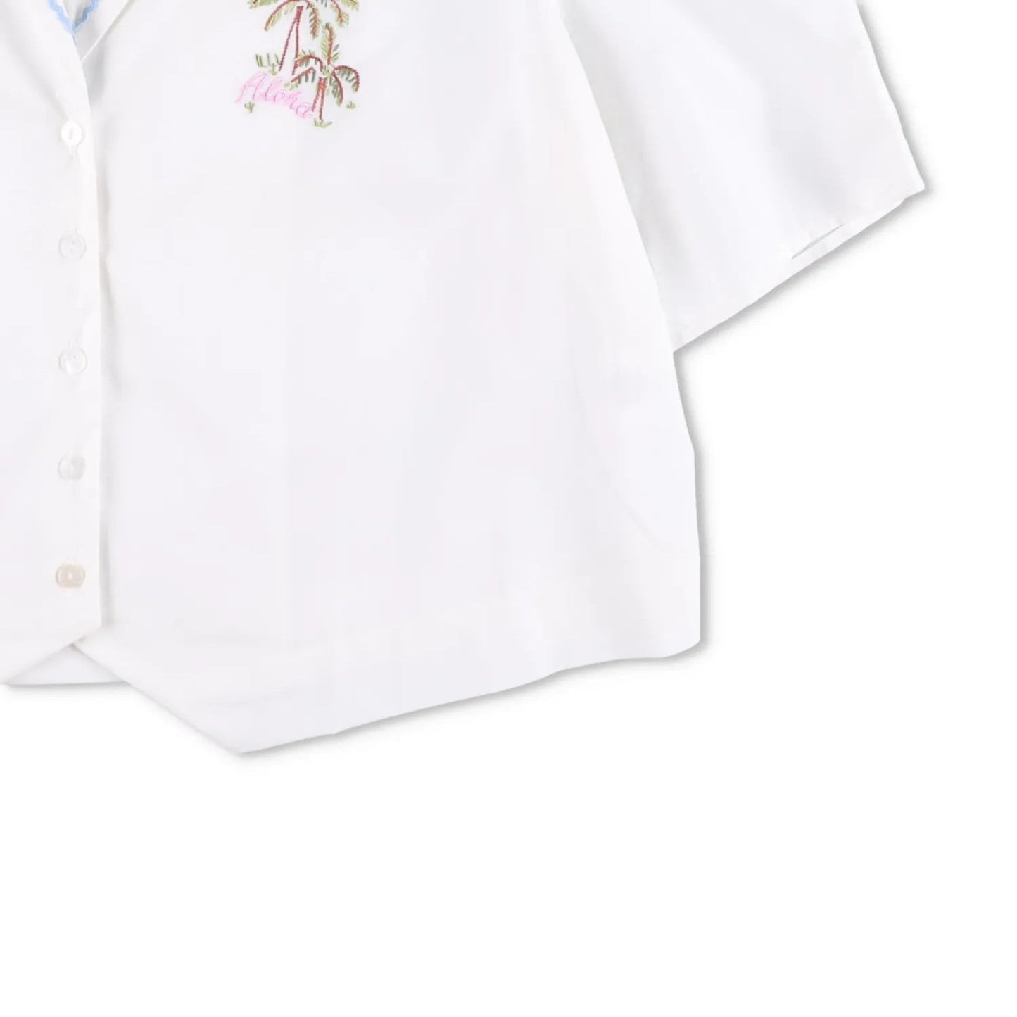 RIXO Womens Ravello Blouse Collared Palm Embroidered Short Puff Sleeve 14 RRP175 — View 4