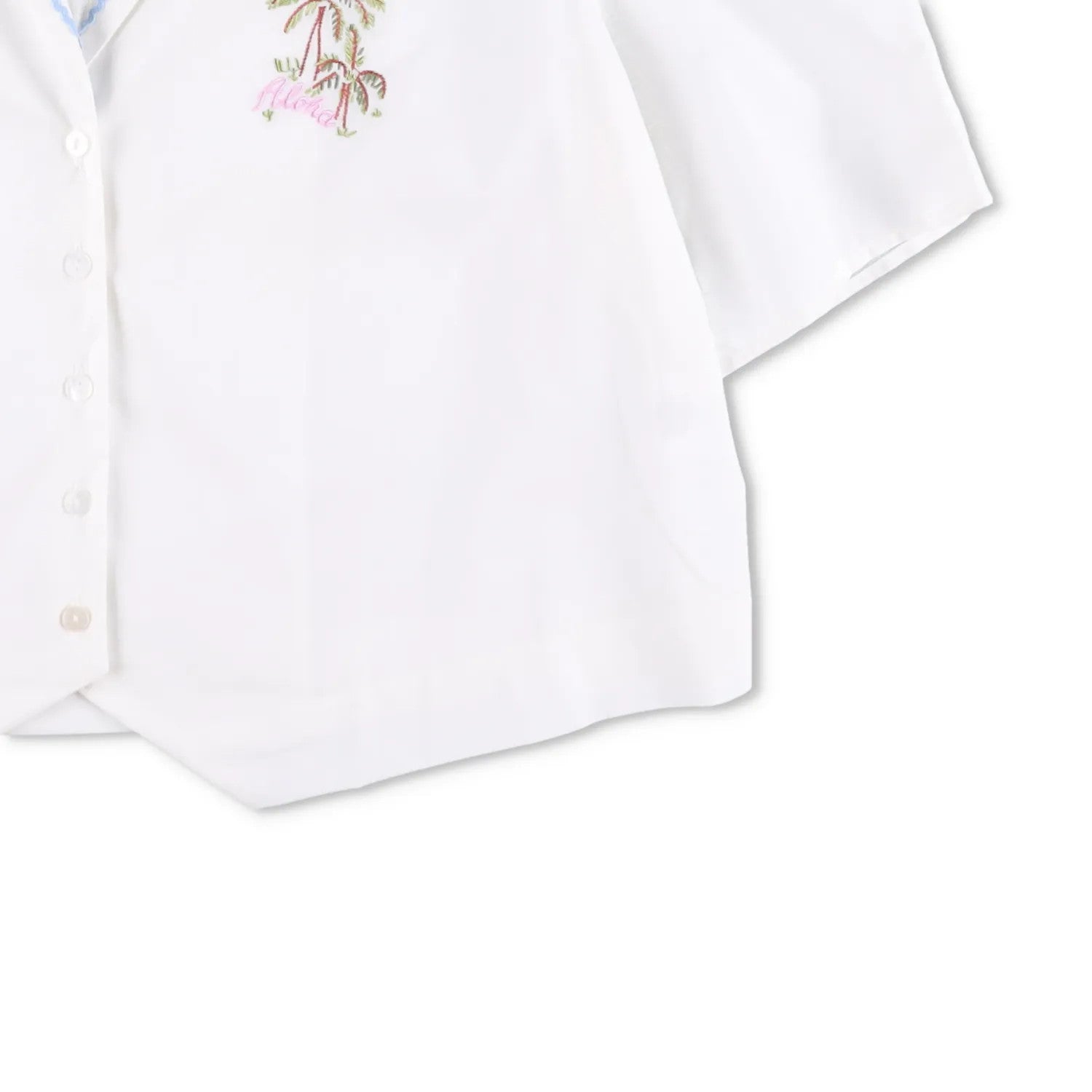 RIXO Womens Ravello Blouse Collared Palm Embroidered Short Puff Sleeve 14 RRP175 — View 4