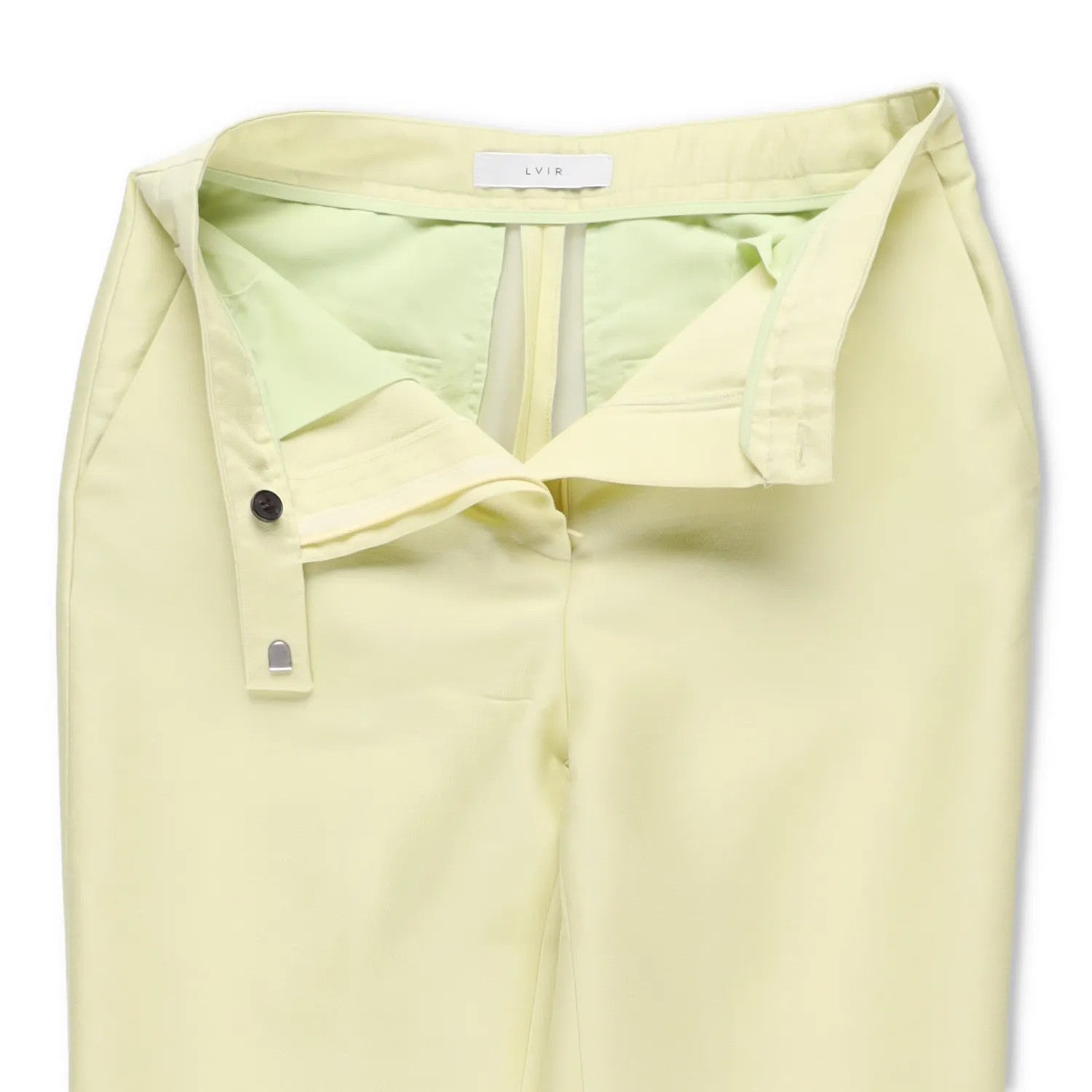 LVIR Womens Flared Trousers Back Slit Wool Blend Pants Green Size S RRP 235 — View 6