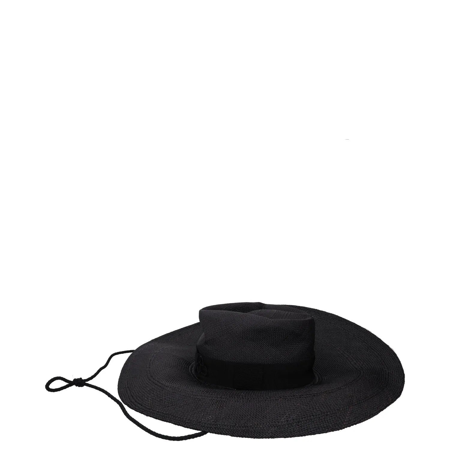 RUSLAN BAGINSKIY Womens Wide Brim Straw Fedora Hat Black Size M RRP 520 — View 3