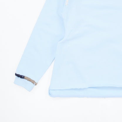 JW ANDERSON Asymmetric Contrast Stitch Crew Sweat Cotton Womens Blue S RRP245 — View 4