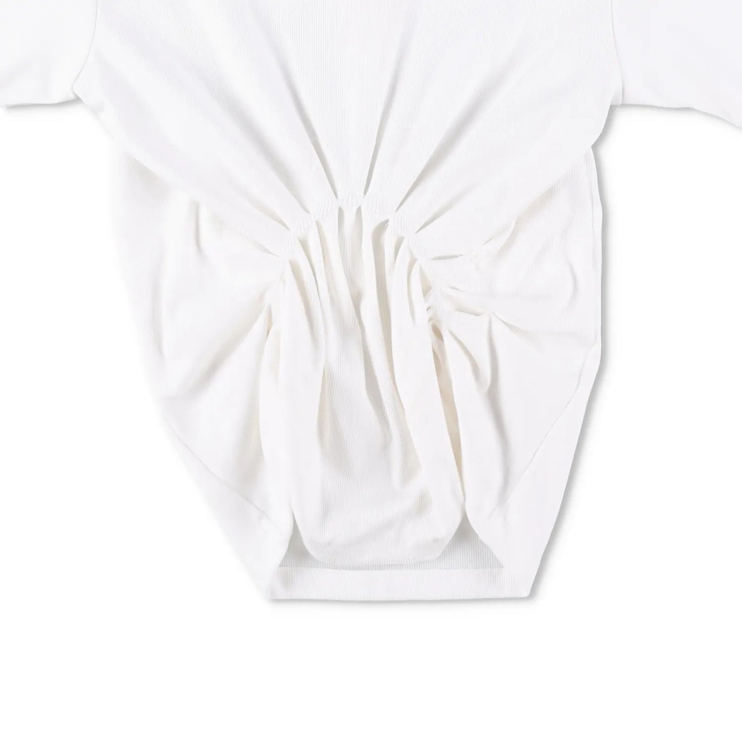 MAGDA BUTRYM Womens Re25 T-Shirt 01 Ruffle Short Sleeve Crop White 34 RRP 330 — View 3