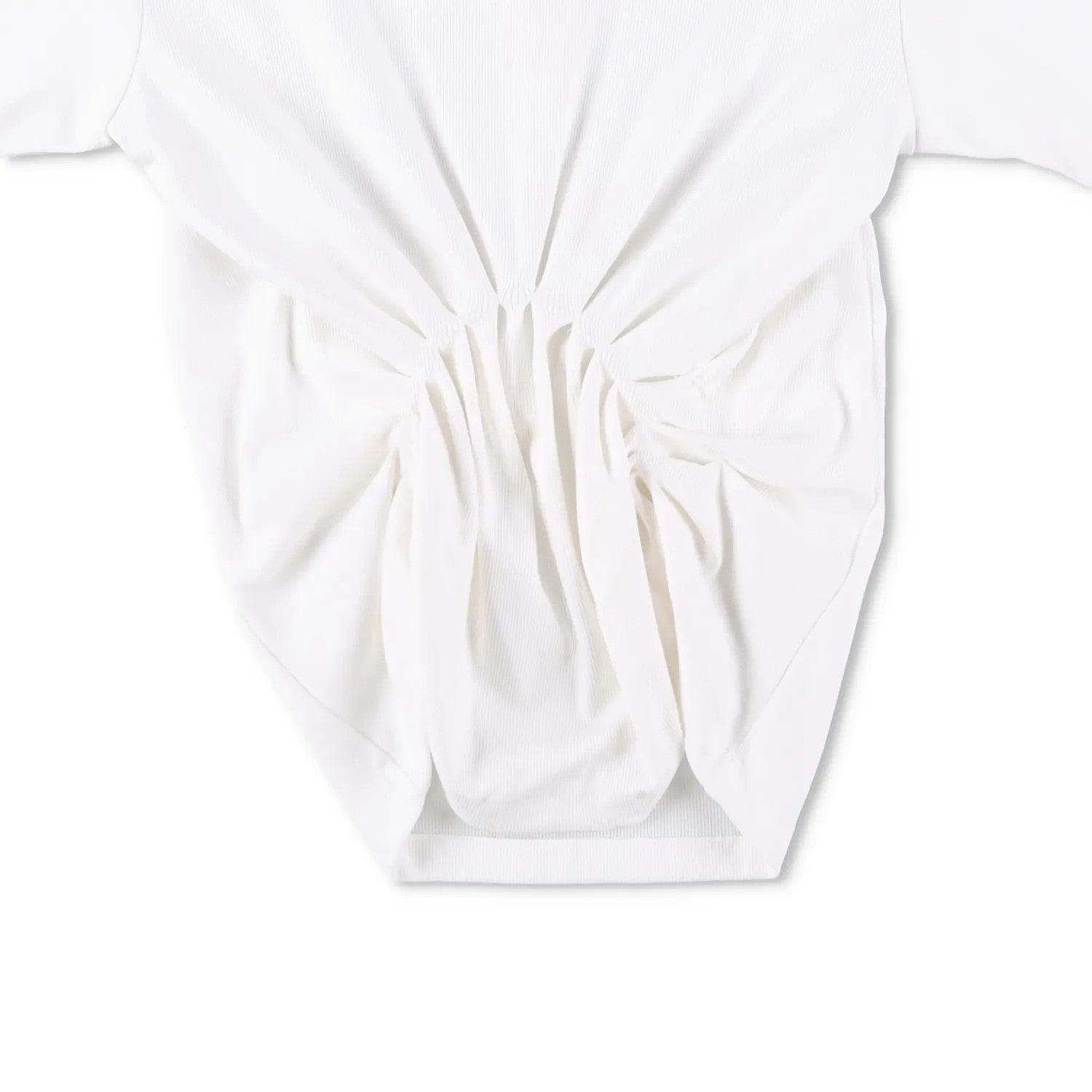 MAGDA BUTRYM Womens Re25 T-Shirt 01 Ruffle Short Sleeve Crop White 34 RRP 330 — View 3