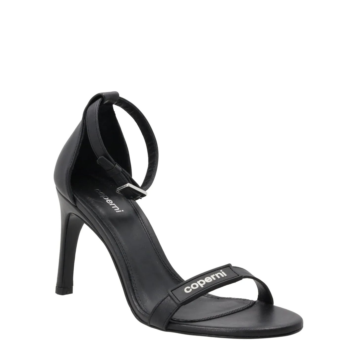 COPERNI Womens Skinny Strap Logo Sandals Leather Formal Heeled Black EU40 RRP450 — View 2