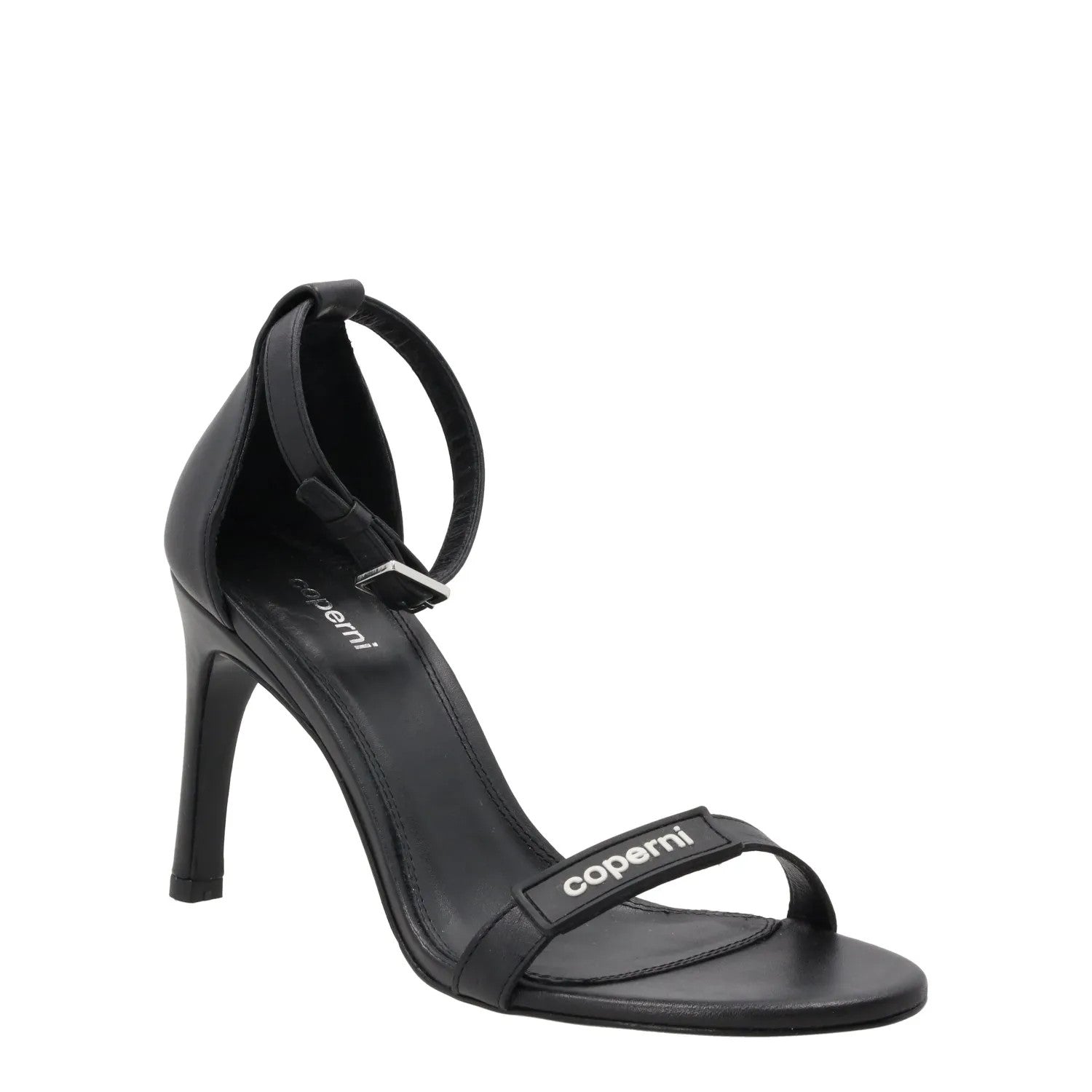 COPERNI Womens Skinny Strap Logo Sandals Leather Formal Heeled Black EU40 RRP450 — View 2