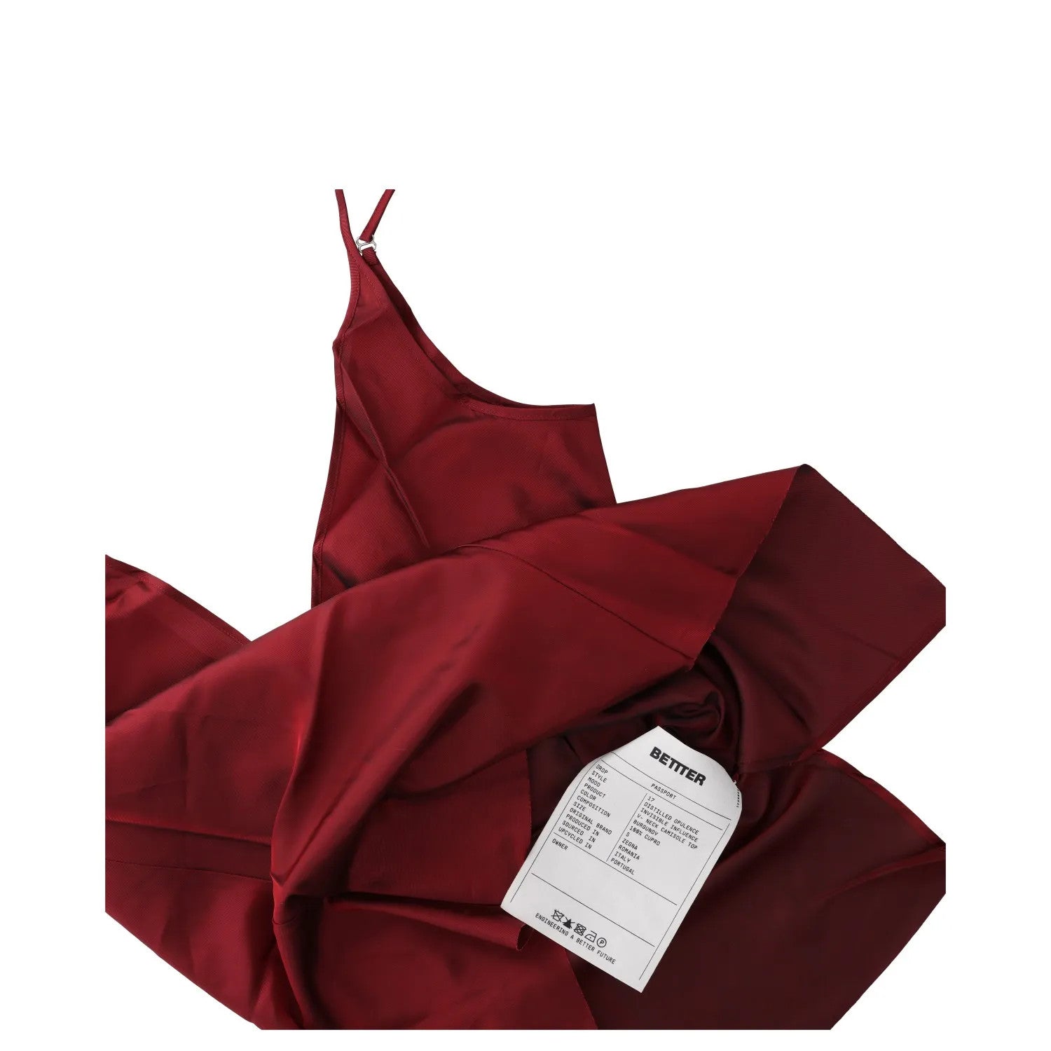 BETTTER Womens V-Neck Camisole and Bralette Set Tank Red Cupro Strap S RRP 1035 — View 3