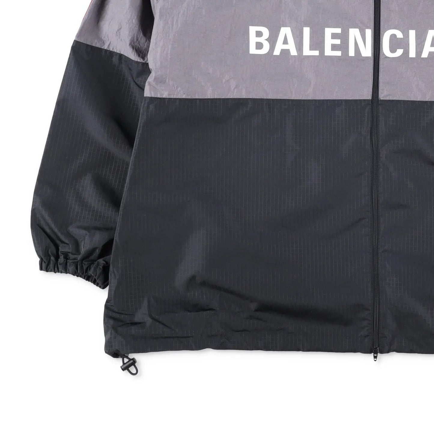 BALENCIAGA Mens Track Jacket Grey Black Windbreaker Stand-Up Collar 48 RRP 1500 — View 3