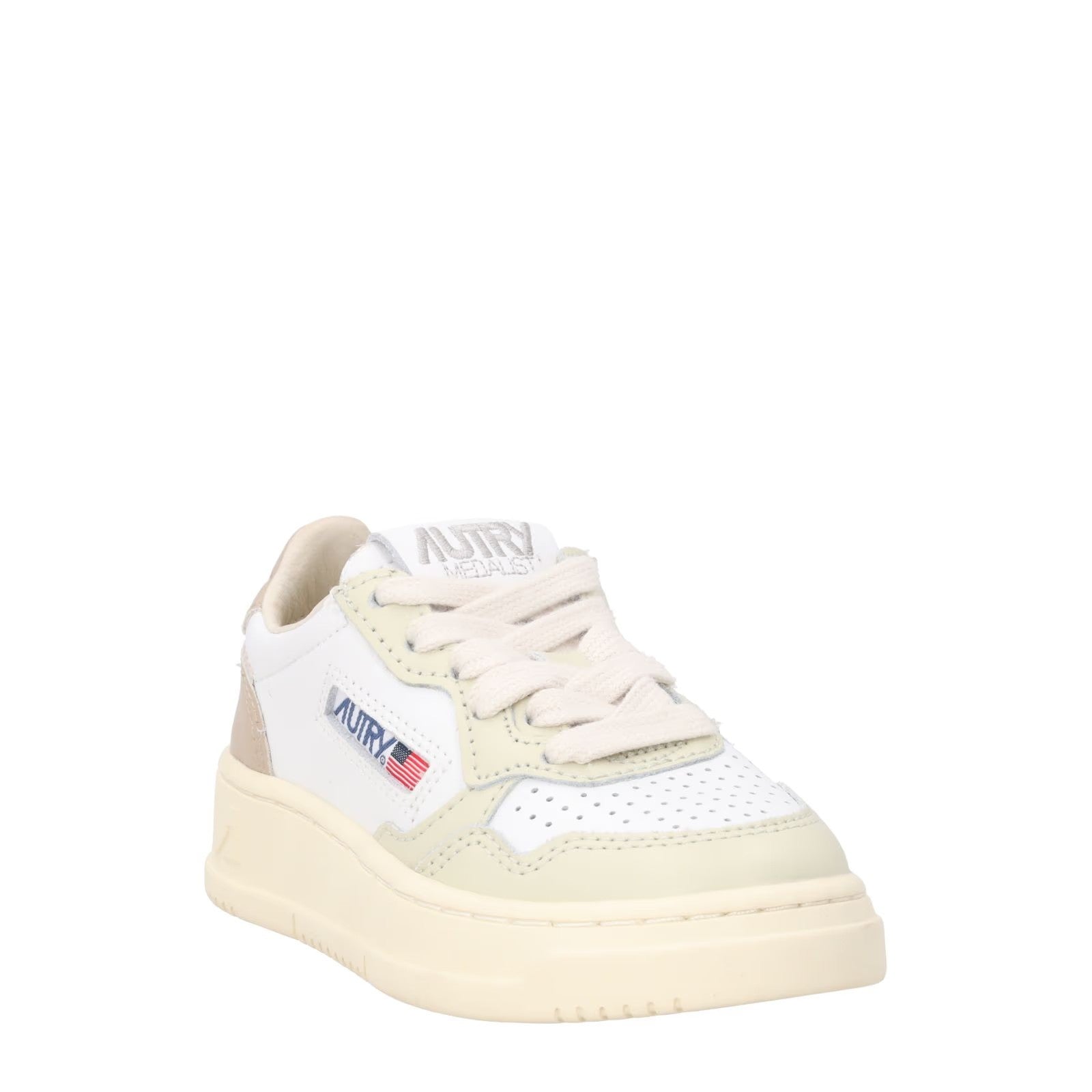 AUTRY Unisex Kids Medalist Trainers Leather Low Top Cream EU 28 RRP 165 — View 2