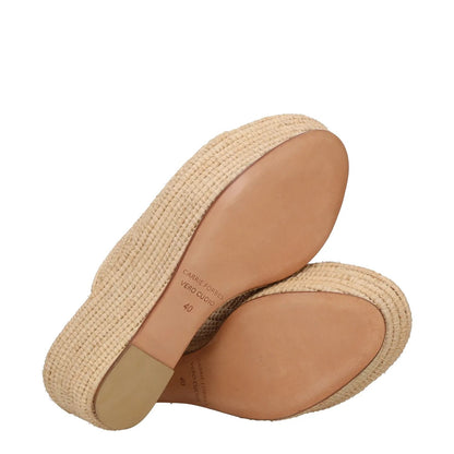 CARRIE FORBES Womens Wedge Heeled Sandals Beige Leather Open Toe UK 7 RRP 418 — View 8
