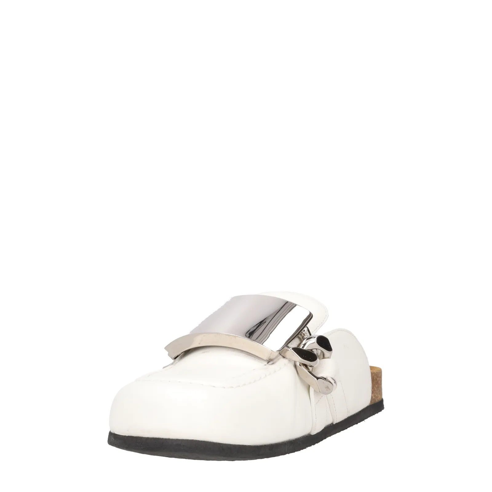 J.W. ANDERSON Womens Anderson Gourmet Loafer Tag Chain Leather White UK4 RRP 495 — View 3