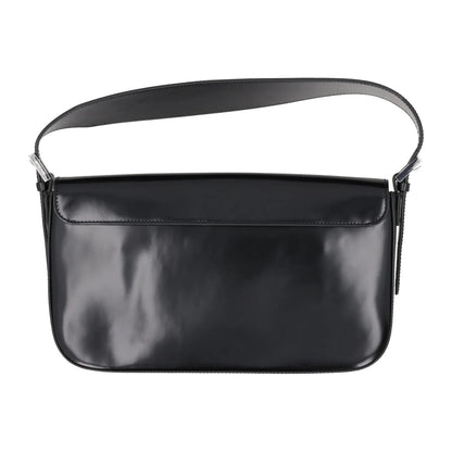 BY FAR Womens Manu Shoulder Bag Semi Patent Leather Black Silver OS RRP 410 — View 9