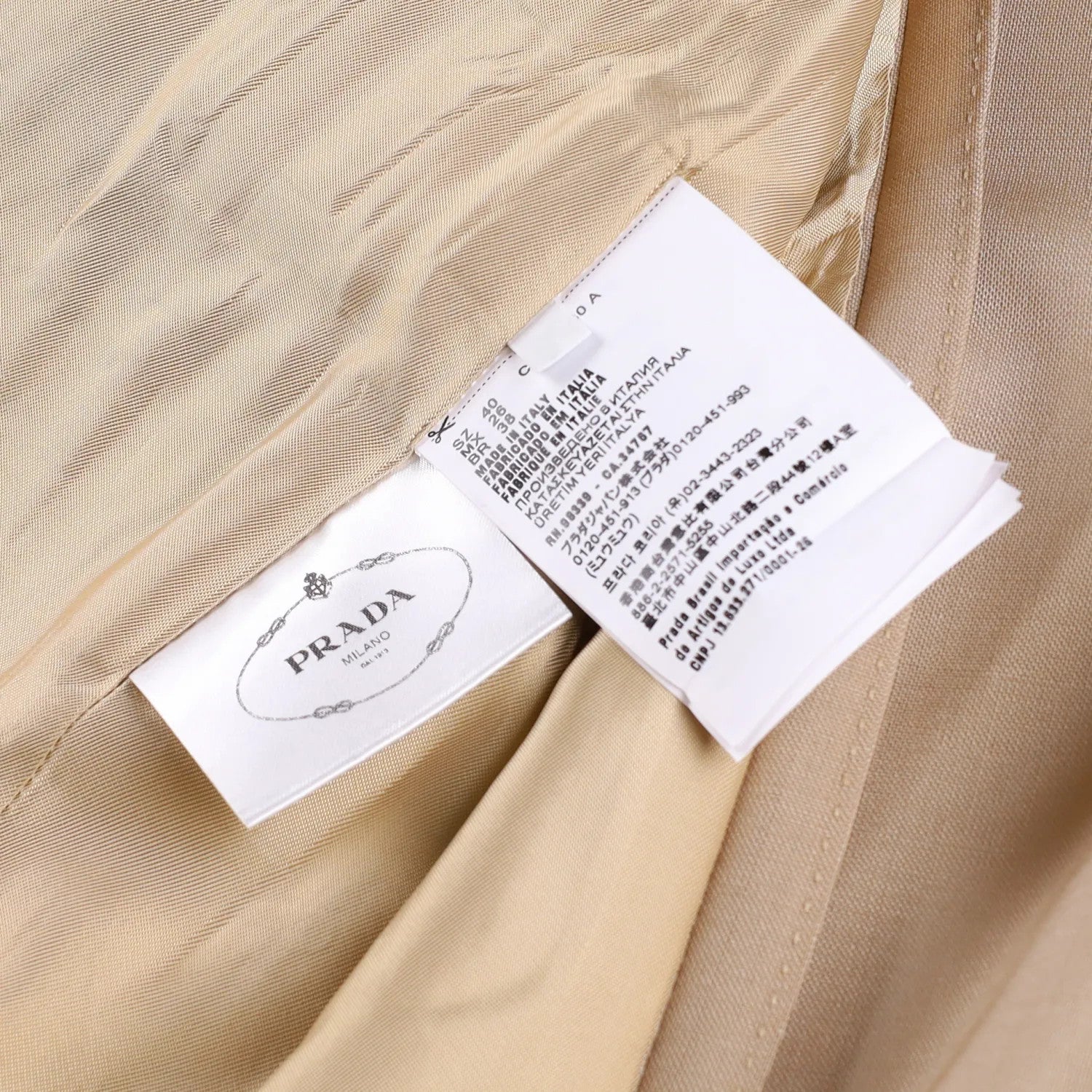 PRADA Women Blazer Jacket Long Sleeve Single Breasted Beige Suit Size 38 RRP2954 — View 8