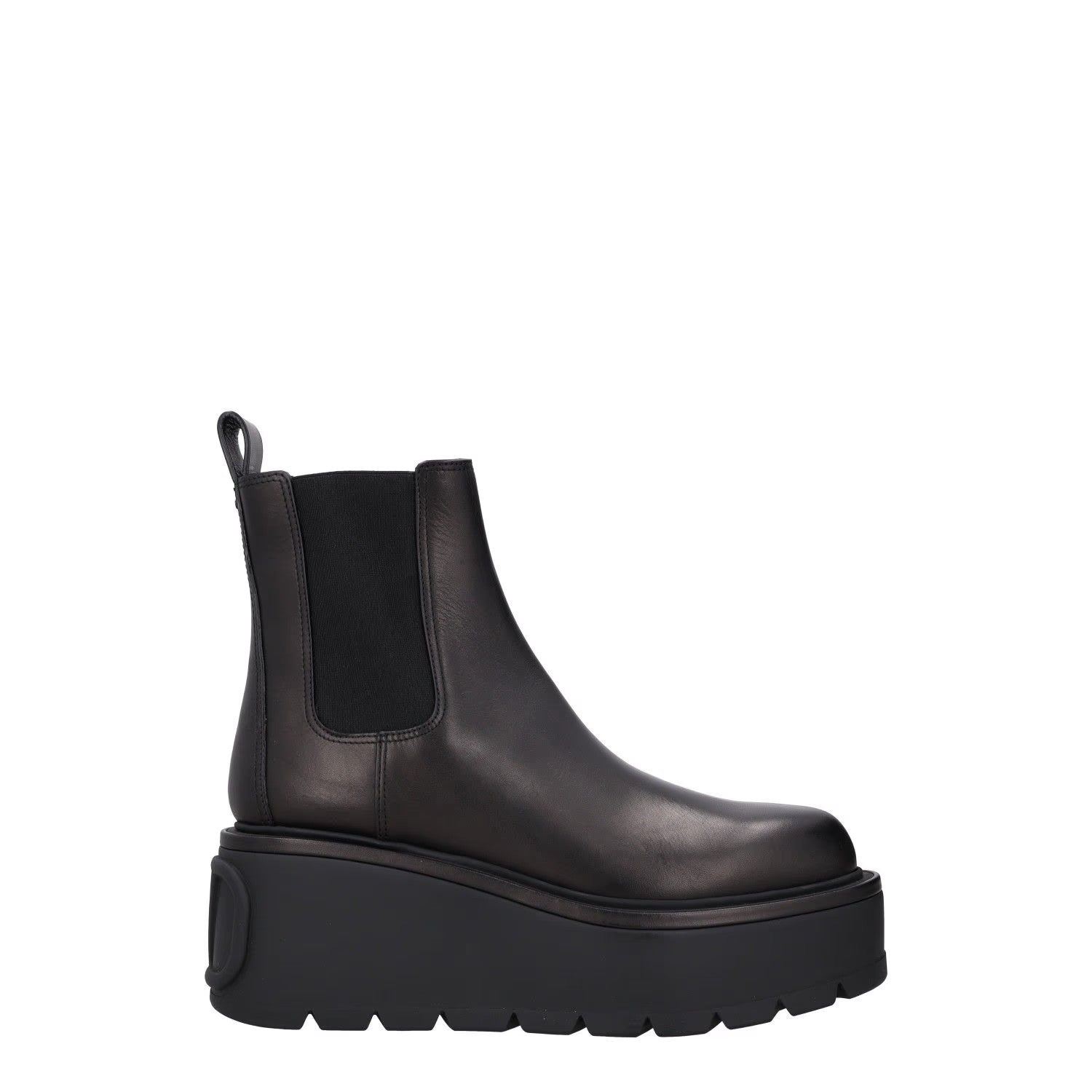VALENTINO Women Chealsea Boots Black Leather Chunky Platform Sole UK2.5 RRP 1190