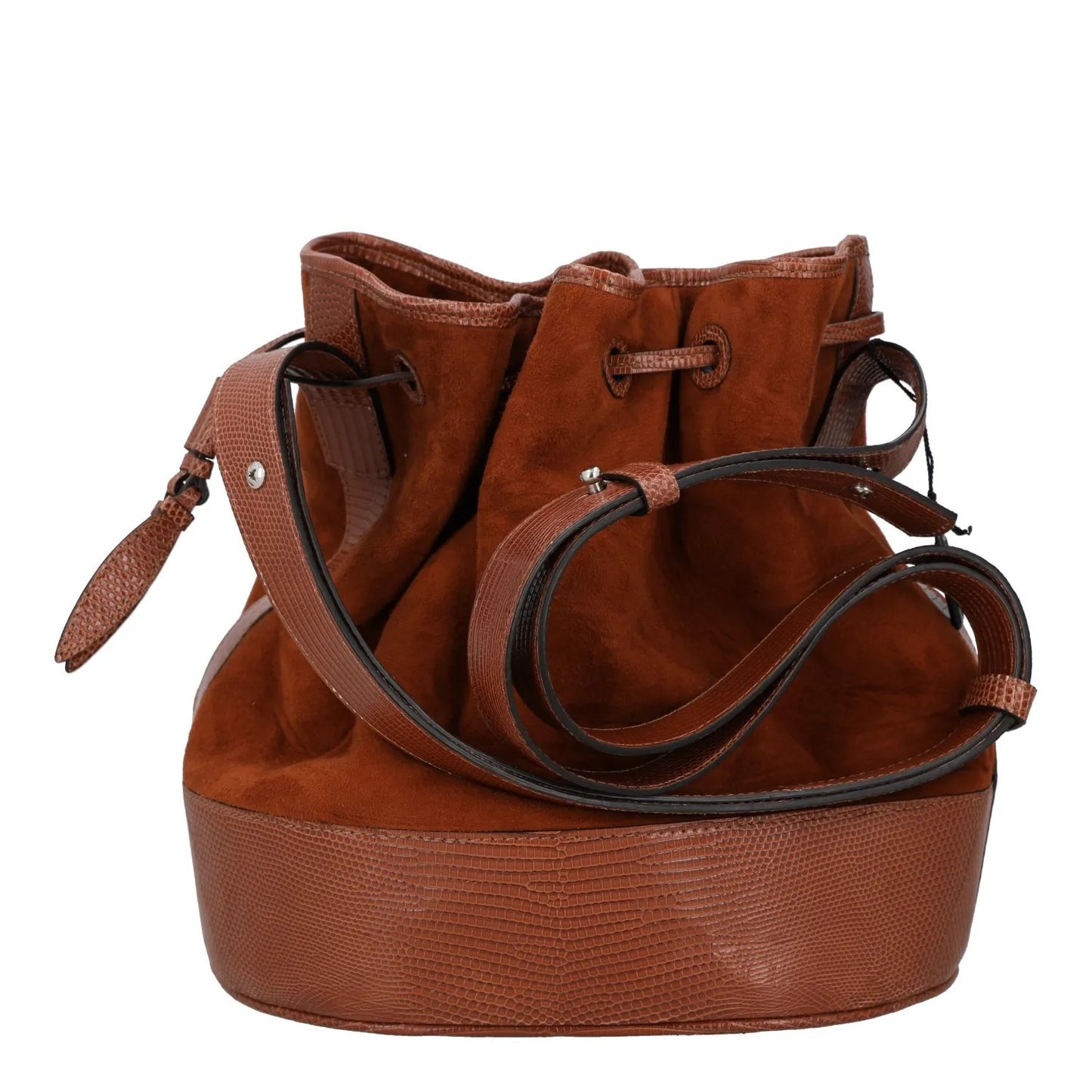 HUNTING SEASON Womens Shoulder Bag Brown Leather Drawstring OS RRP 855 — View 4