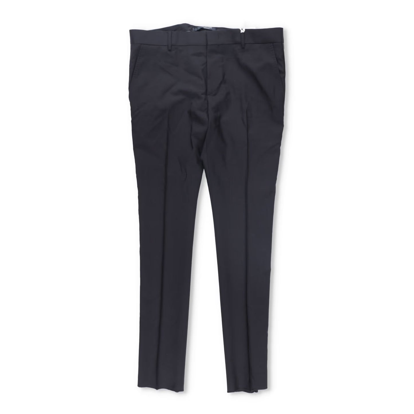 Valentino Mens Trousers Black Flat Front Zip Straight Leg Size 54 RRP 650