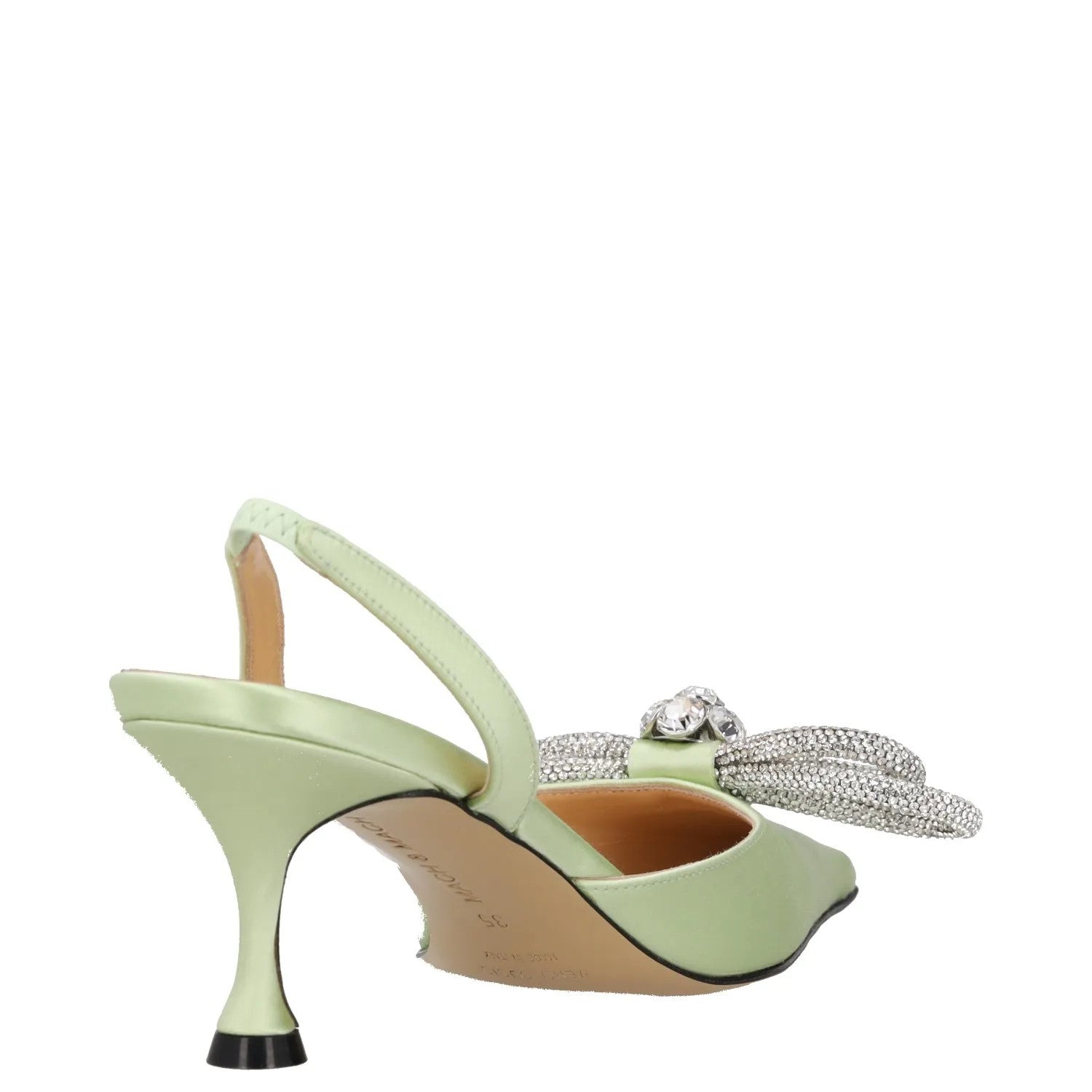 MACH & MACH Womens Slingback Heels Green Embellished Pointed Toe UK 2 RRP 500 — View 6