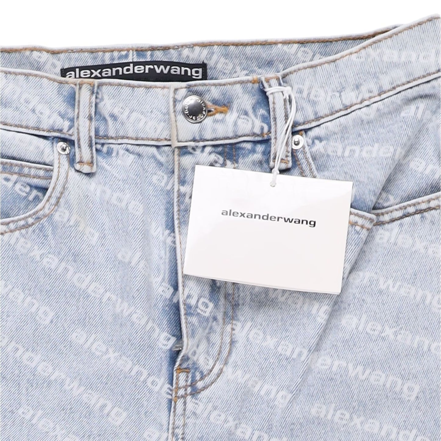 ALEXANDER WANG Womens Ez Mid Rise Relaxed Stripe Pebble Bleach Jeans 26 RRP 515 — View 10
