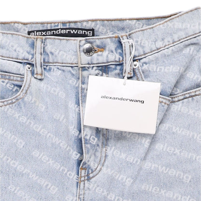 ALEXANDER WANG Womens Ez Mid Rise Relaxed Stripe Pebble Bleach Jeans 26 RRP 515 — View 10