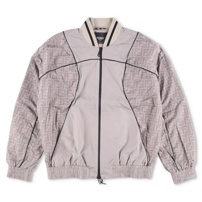 FENDI Mens Ebano Bomber Jacket Piping Stone Beige Zip Size 46 RRP 2100